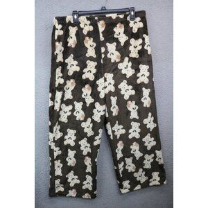 Em & Alfie Wide Leg Plush Lounge/Pajama Pants-2X-Teddy Bears